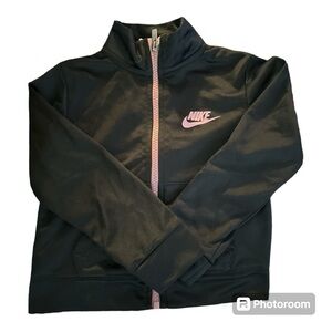 NIKE Little Girls Jacket Black with Pink Zipper & Logo Size 2-3